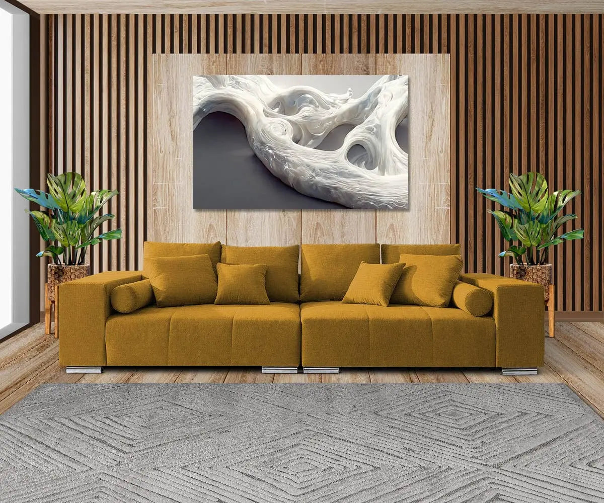 Canapea extensibilă cu ladă de depozitare Marbela Mustar XXL 290x110 cm | Dumonde Furniture & Deco Concept.