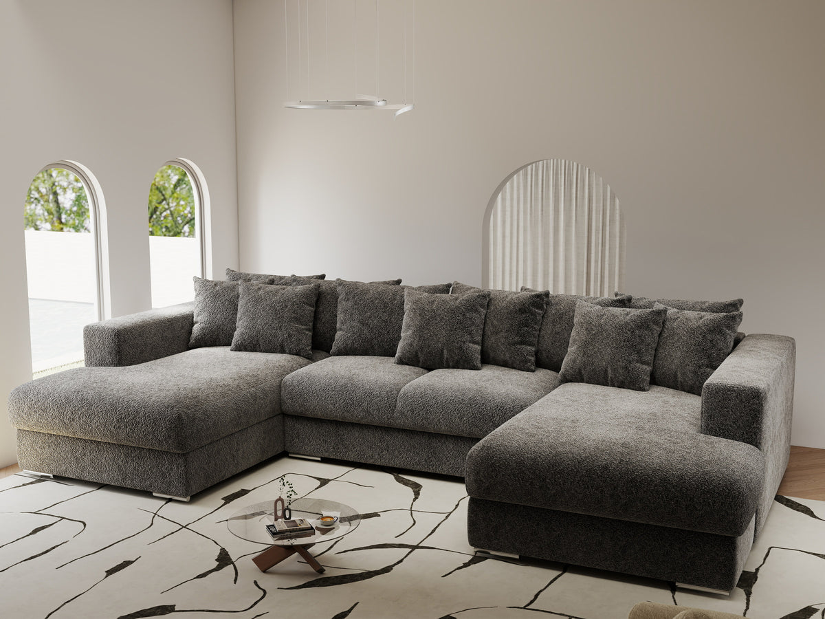 Colțar extensibil dumonde Gloria U Arena Grafit 340x167 cm — imagine 1
