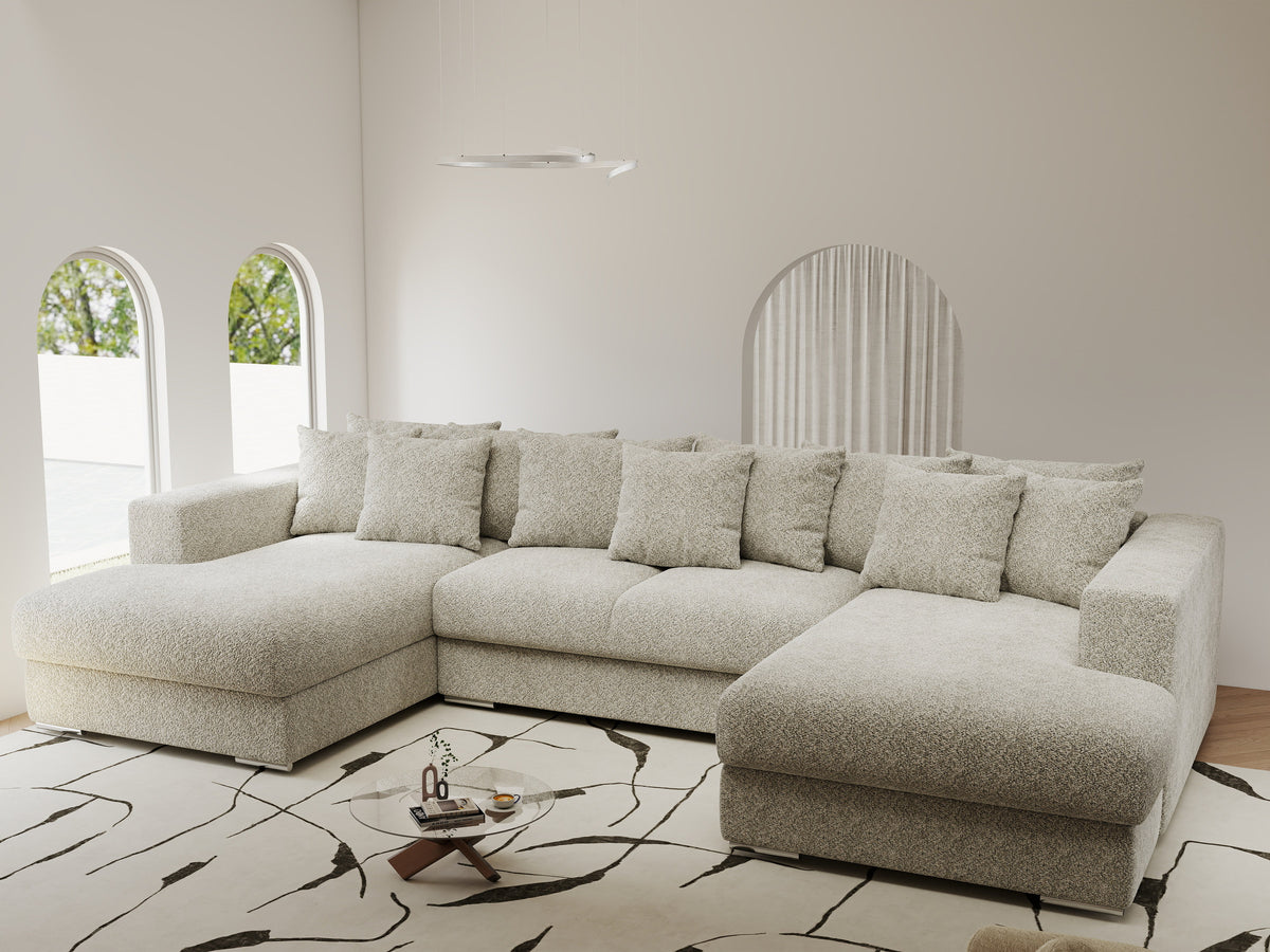 Colțar extensibil dumonde Gloria U Arena Bej 340x167 cm — imagine 1