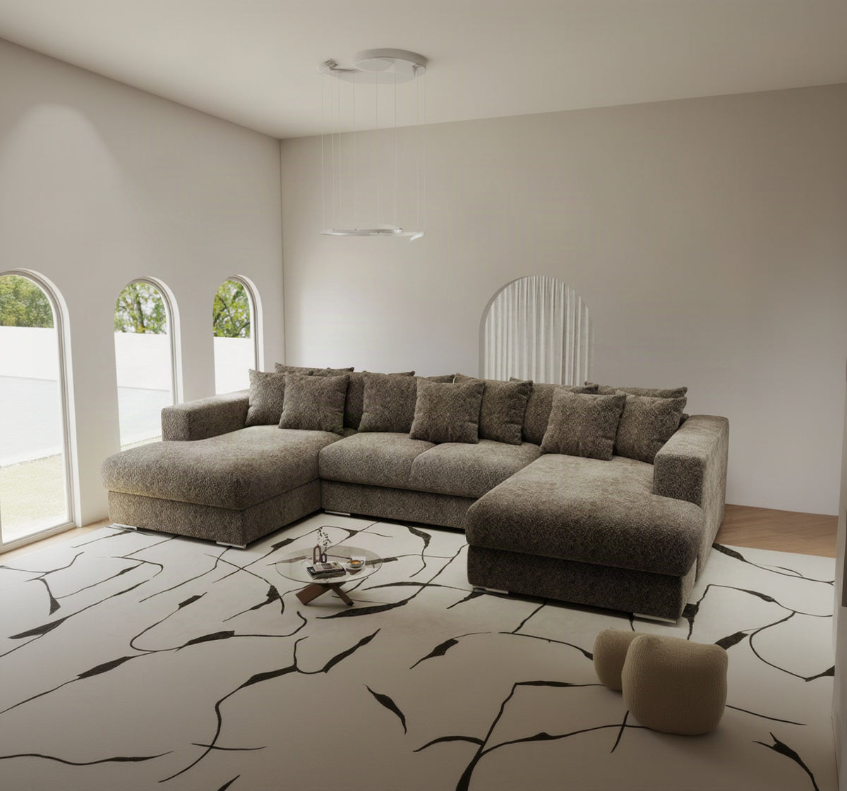 Colțar extensibil dumonde Gloria U Arena Antelope 345x185 cm — imagine 1