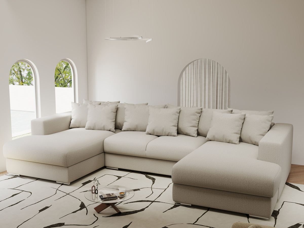 Colțar extensibil dumonde Gloria U Enjoy Bej 340x167 cm — imagine 1