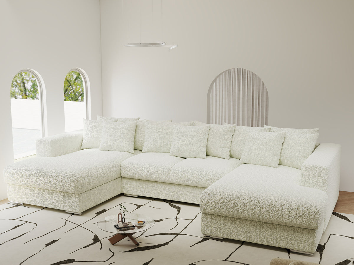 Colțar extensibil dumonde Gloria U Jaguar Ivory 340x167 cm — imagine 1