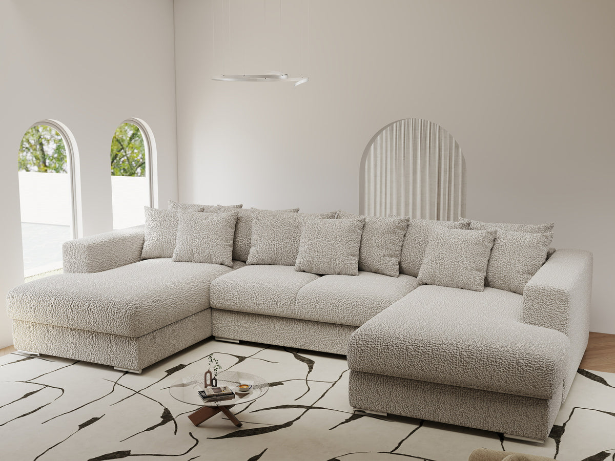Colțar extensibil dumonde Gloria U Jaguar Gri 340x167 cm — imagine 1