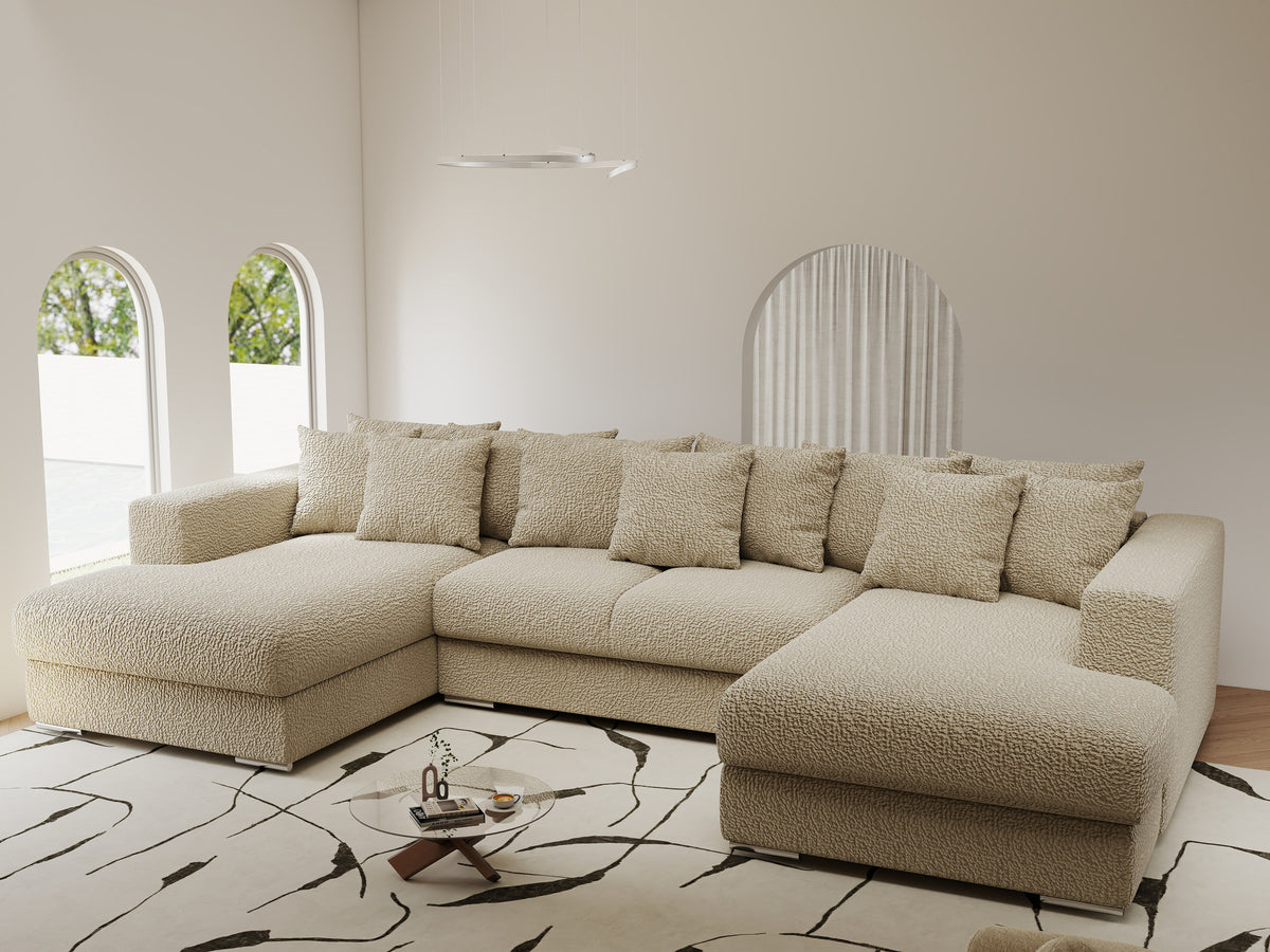 Colțar extensibil dumonde Gloria U Jaguar Linen 340x167 cm — imagine 1