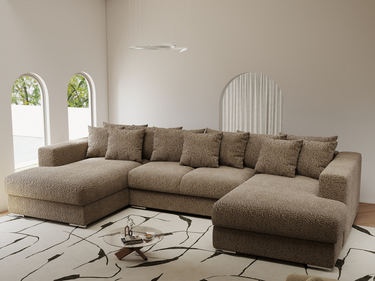 Colțar extensibil dumonde Gloria U Jaguar Mink 340x167 cm — imagine 1
