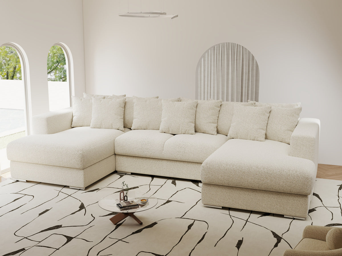 Colțar extensibil dumonde Gloria U Monte Bej 340x167 cm — imagine 1