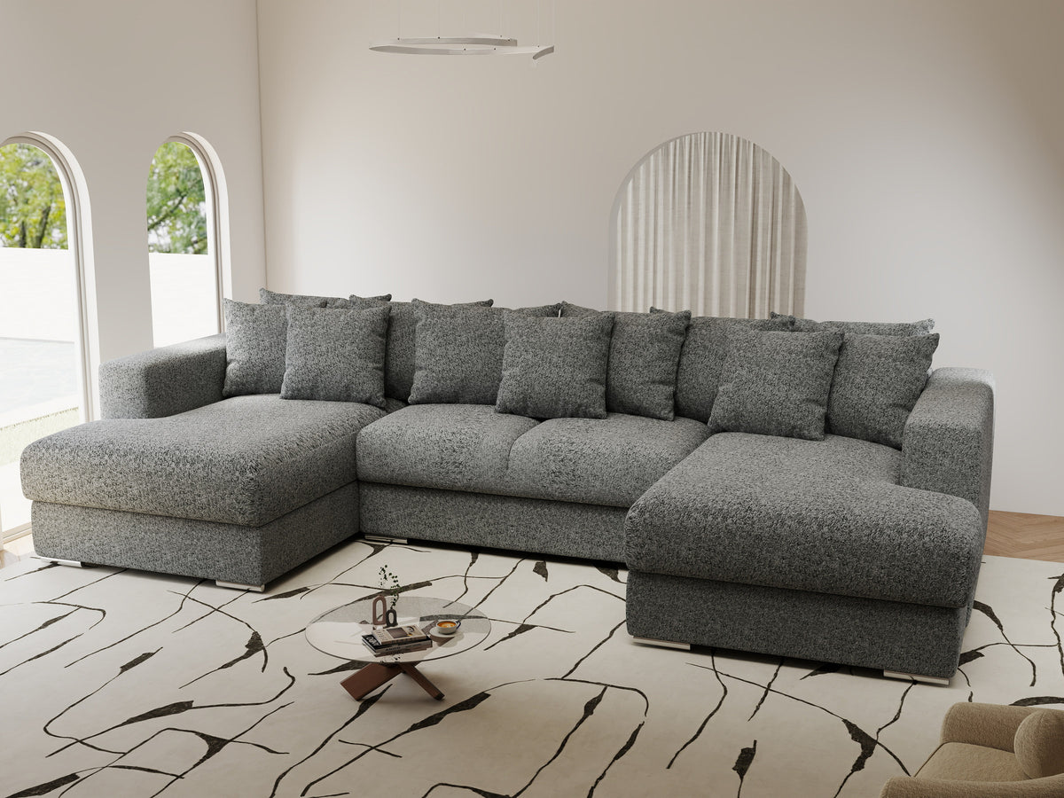Colțar extensibil dumonde Gloria U Monte Gri 340x167 cm — imagine 1