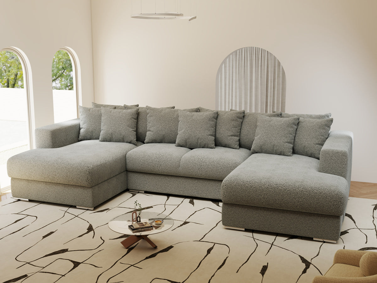 Colțar extensibil dumonde Gloria U Quelle Gri 340x167 cm — imagine 1