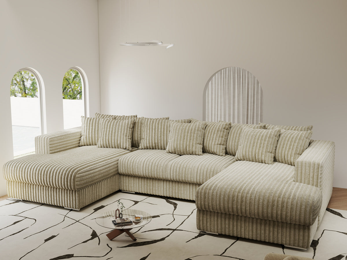 Colțar extensibil dumonde Gloria U Tilia Bej 340x167 cm — imagine 1