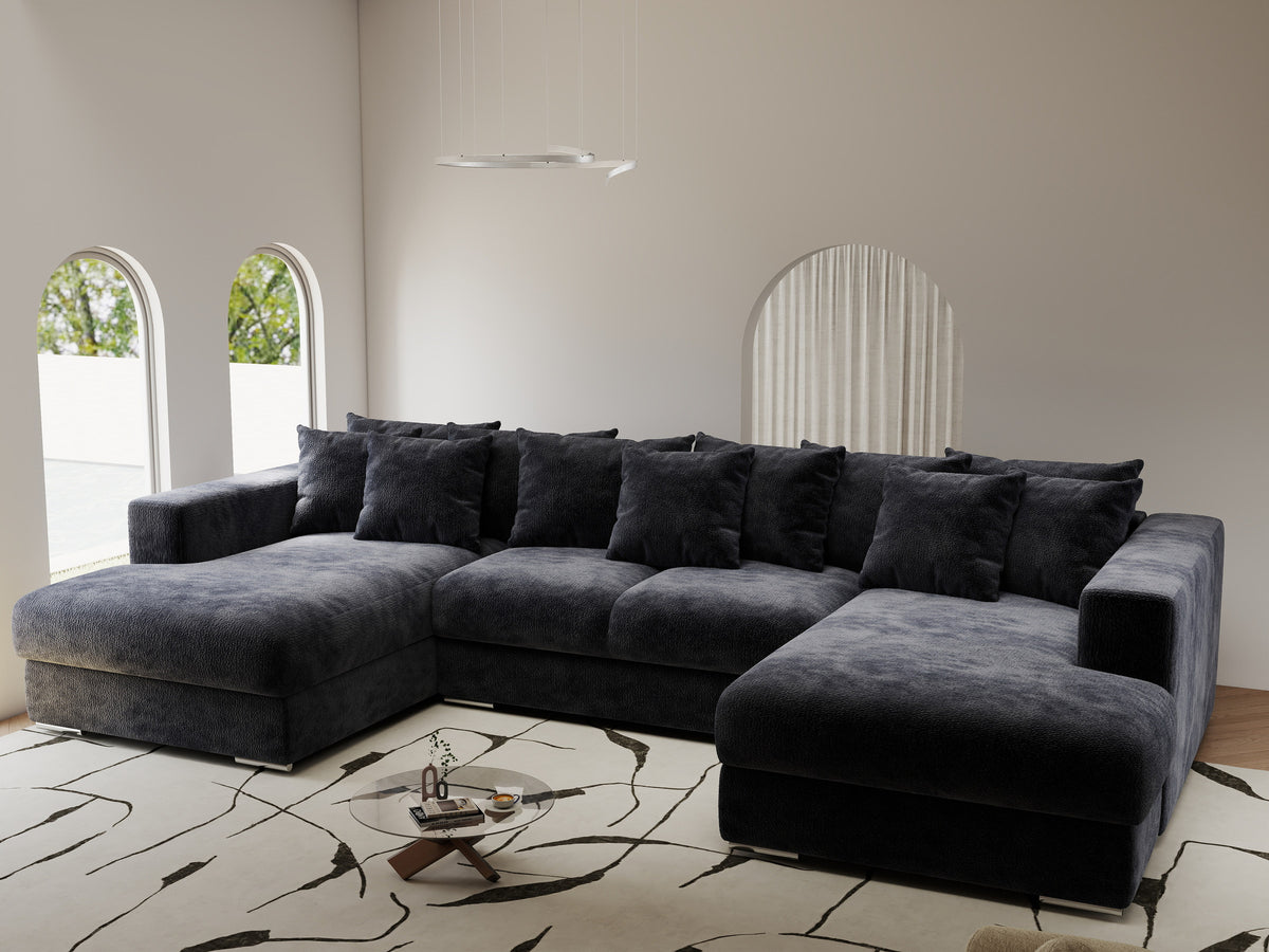 Colțar extensibil dumonde Gloria U Vibe Antracit 340x167 cm — imagine 1