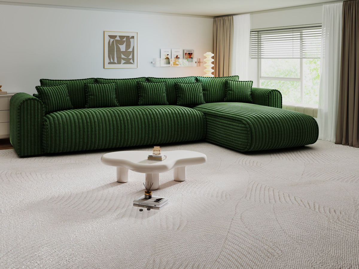 Colțar extensibil dumonde cu ladă de depozitare Monaco XL Tilia Verde II 340x185 cm — dreapta — imagine 2