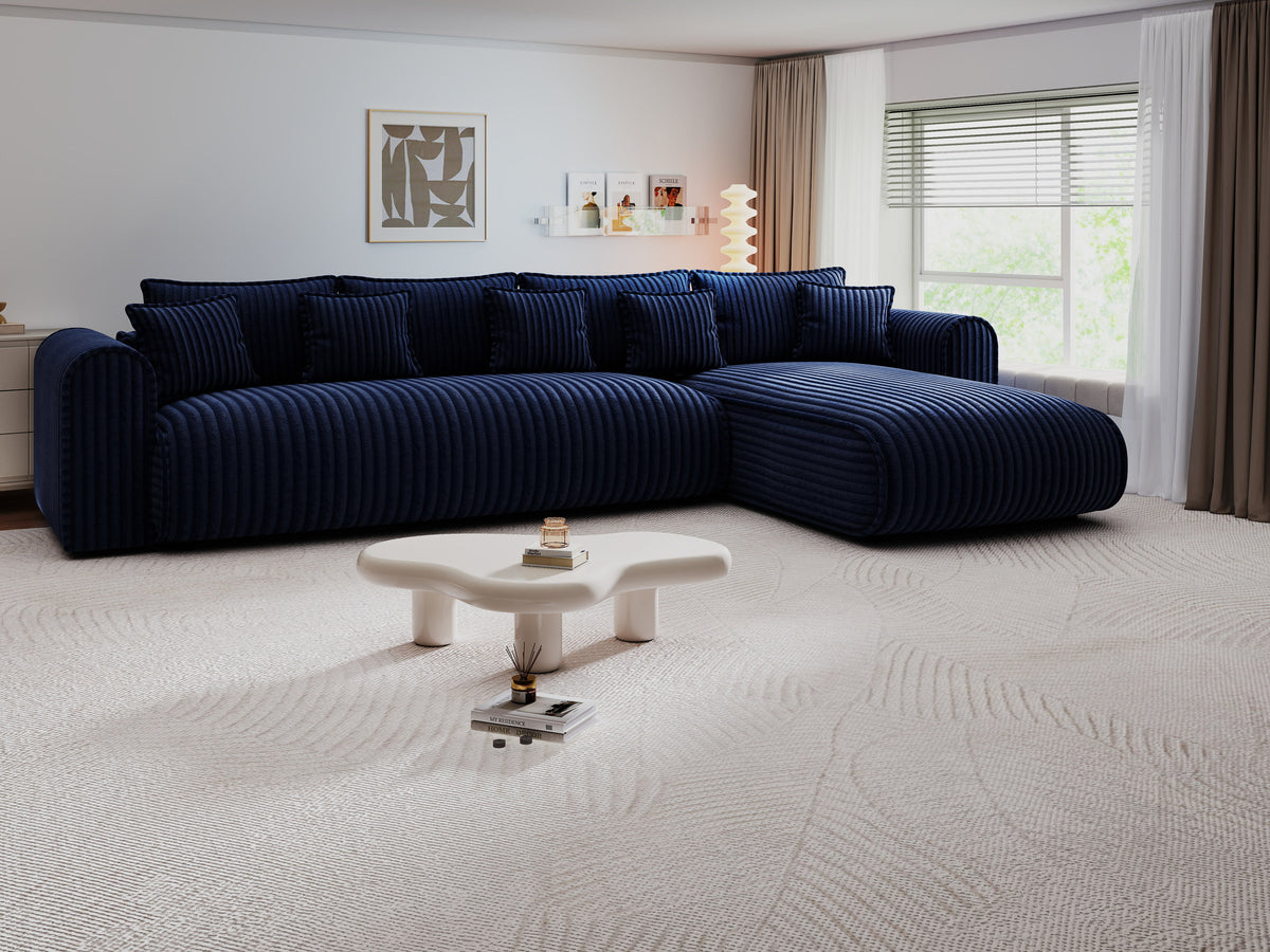 Colțar extensibil dumonde cu ladă de depozitare Monaco XL Tilia Albastru II 340x185 cm — dreapta — imagine 2