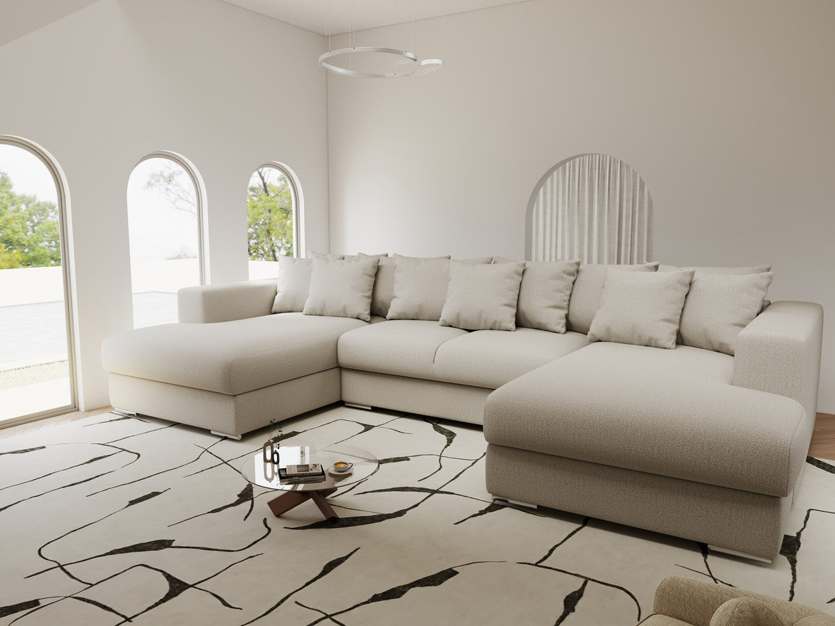 Colțar extensibil dumonde Gloria U Enjoy Bej 340x167 cm — imagine 2