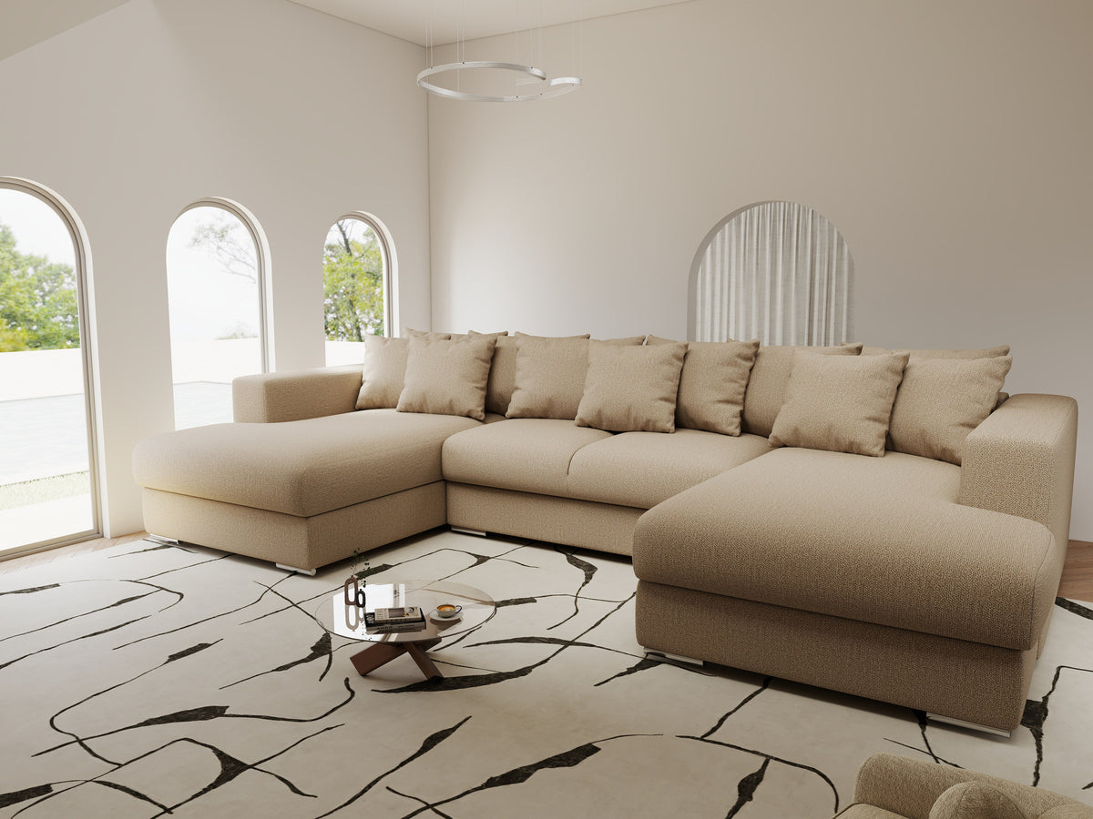 Colțar extensibil dumonde Gloria U Enjoy Camel 340x167 cm — imagine 2