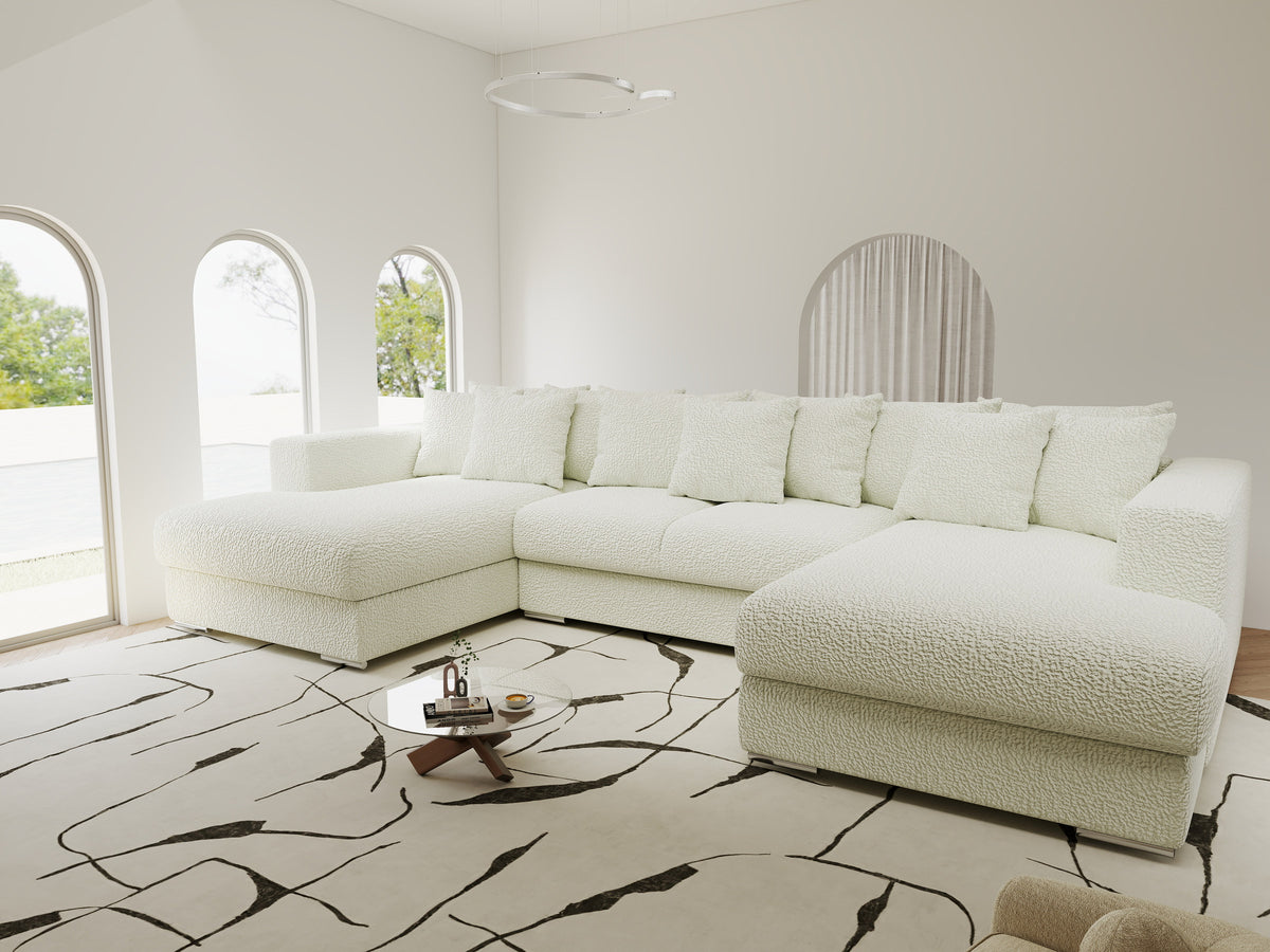 Colțar extensibil dumonde Gloria U Jaguar Ivory 340x167 cm — imagine 2