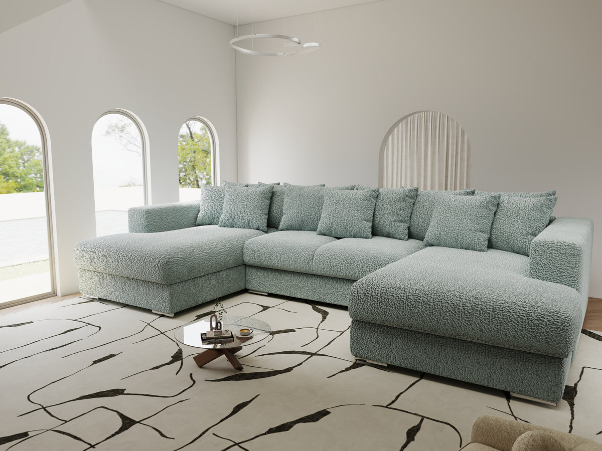 Colțar extensibil dumonde Gloria U Jaguar Aqua 340x167 cm — imagine 2