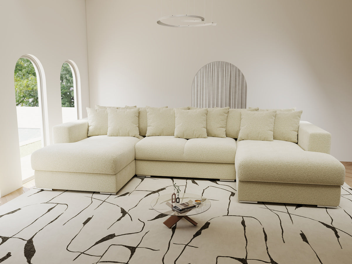 Colțar extensibil dumonde Gloria U Quelle Ivory 340x167 cm — imagine 2
