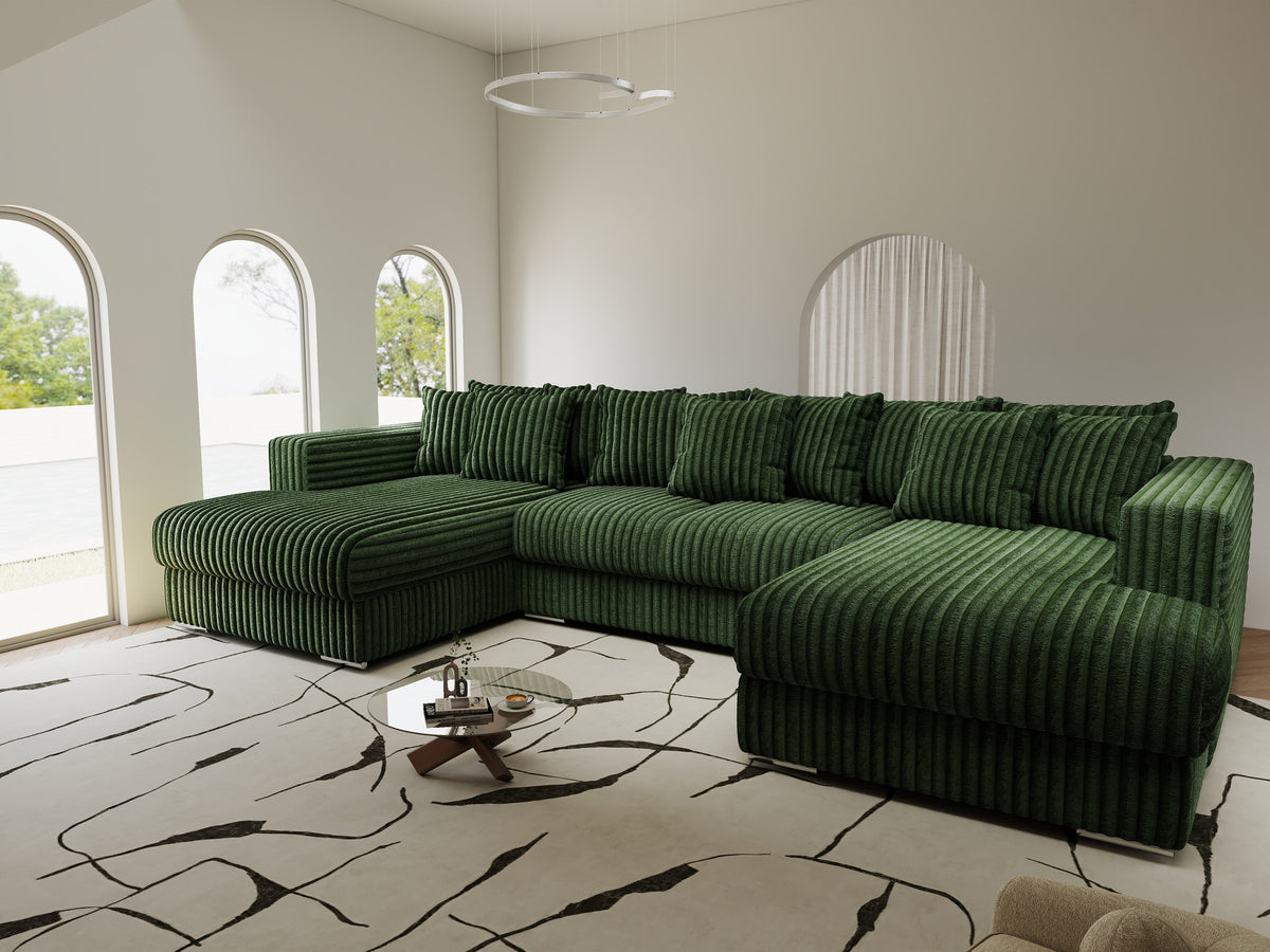 Colțar extensibil dumonde Gloria U Tilia Verde 340x167 cm — imagine 2