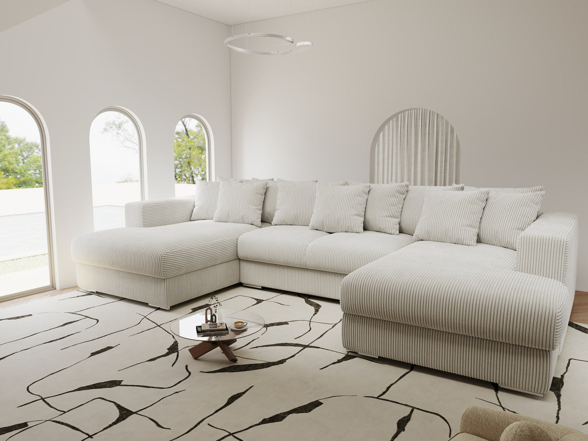 Colțar extensibil dumonde Gloria U Zoom Pearl 340x167 cm — imagine 2