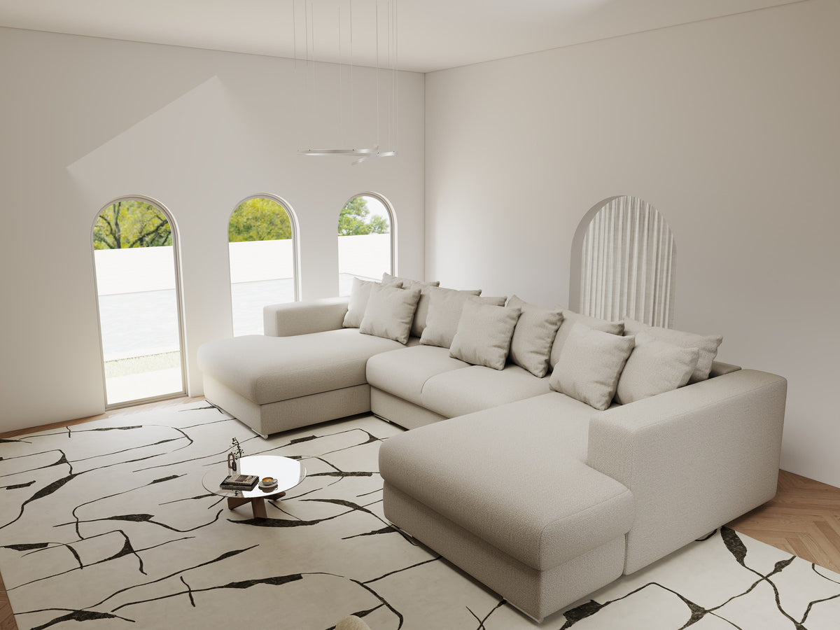 Colțar extensibil dumonde Gloria U Enjoy Bej 340x167 cm — imagine 3