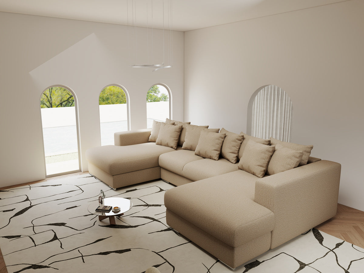 Colțar extensibil dumonde Gloria U Enjoy Camel 340x167 cm — imagine 3