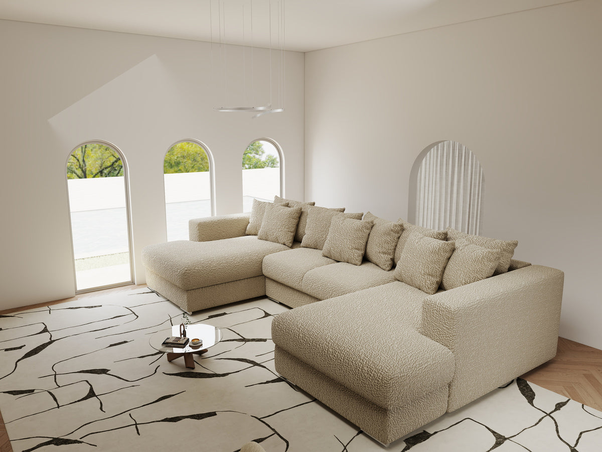 Colțar extensibil dumonde Gloria U Jaguar Linen 340x167 cm — imagine 3