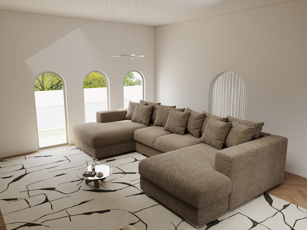 Colțar extensibil dumonde Gloria U Jaguar Mink 340x167 cm — imagine 3