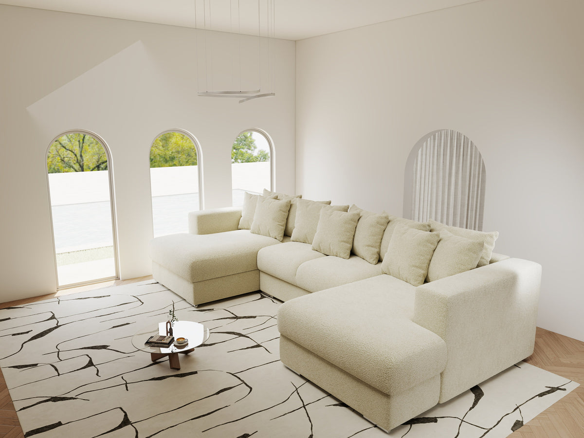 Colțar extensibil dumonde Gloria U Quelle Ivory 340x167 cm — imagine 3