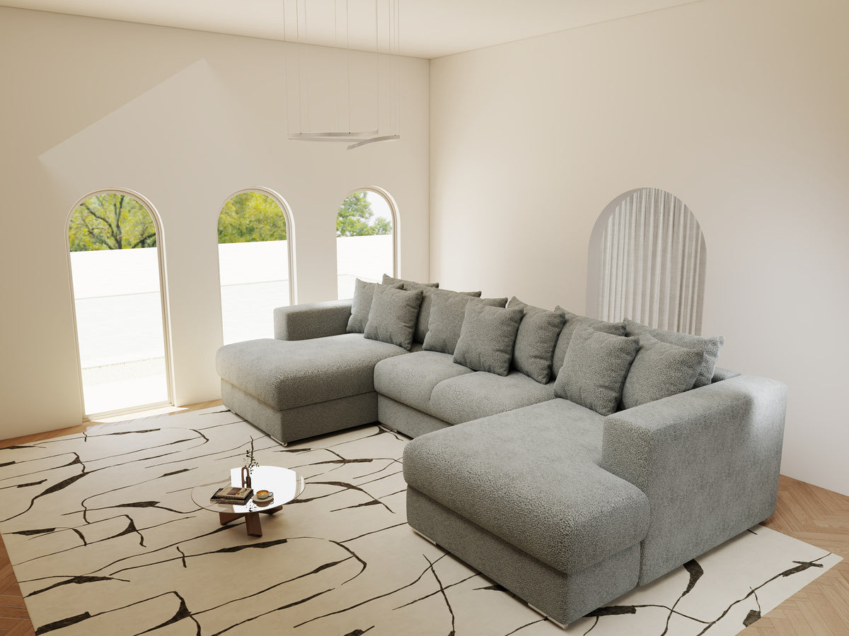 Colțar extensibil dumonde Gloria U Quelle Gri 340x167 cm — imagine 3