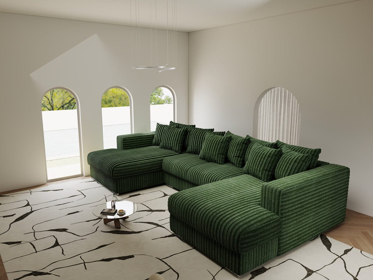 Colțar extensibil dumonde Gloria U Tilia Verde 340x167 cm — imagine 3