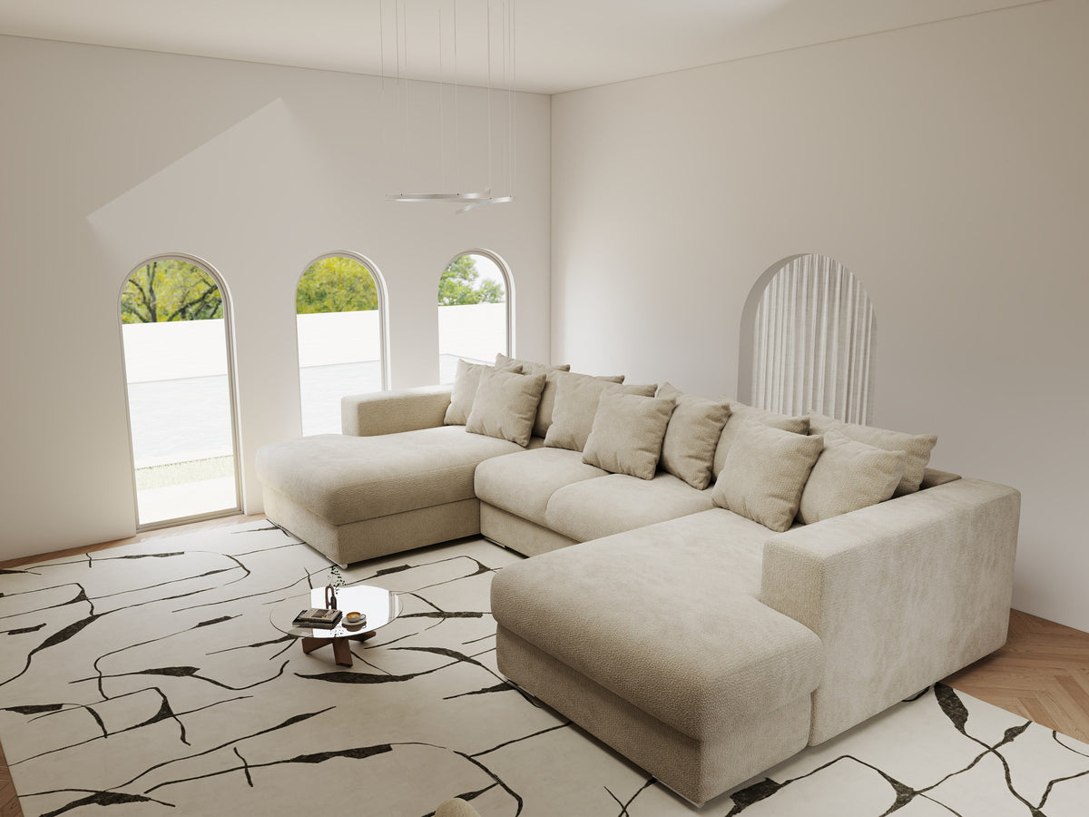 Colțar extensibil dumonde Gloria U Vibe Bej 340x167 cm — imagine 3