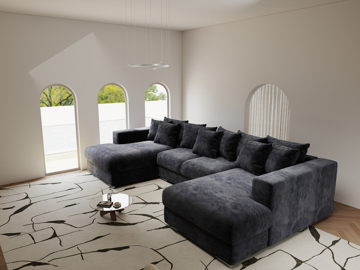 Colțar extensibil dumonde Gloria U Vibe Antracit 340x167 cm — imagine 3
