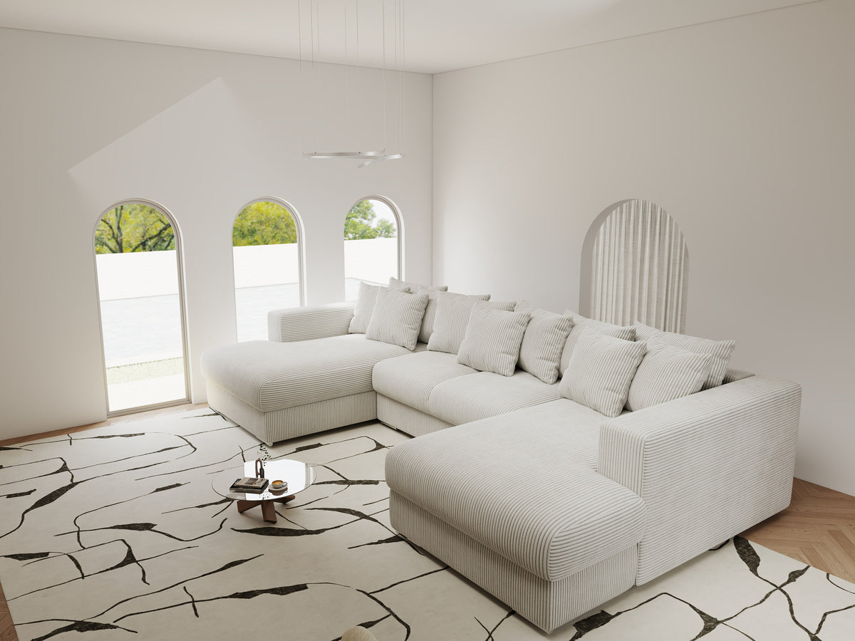 Colțar extensibil dumonde Gloria U Zoom Pearl 340x167 cm — imagine 3