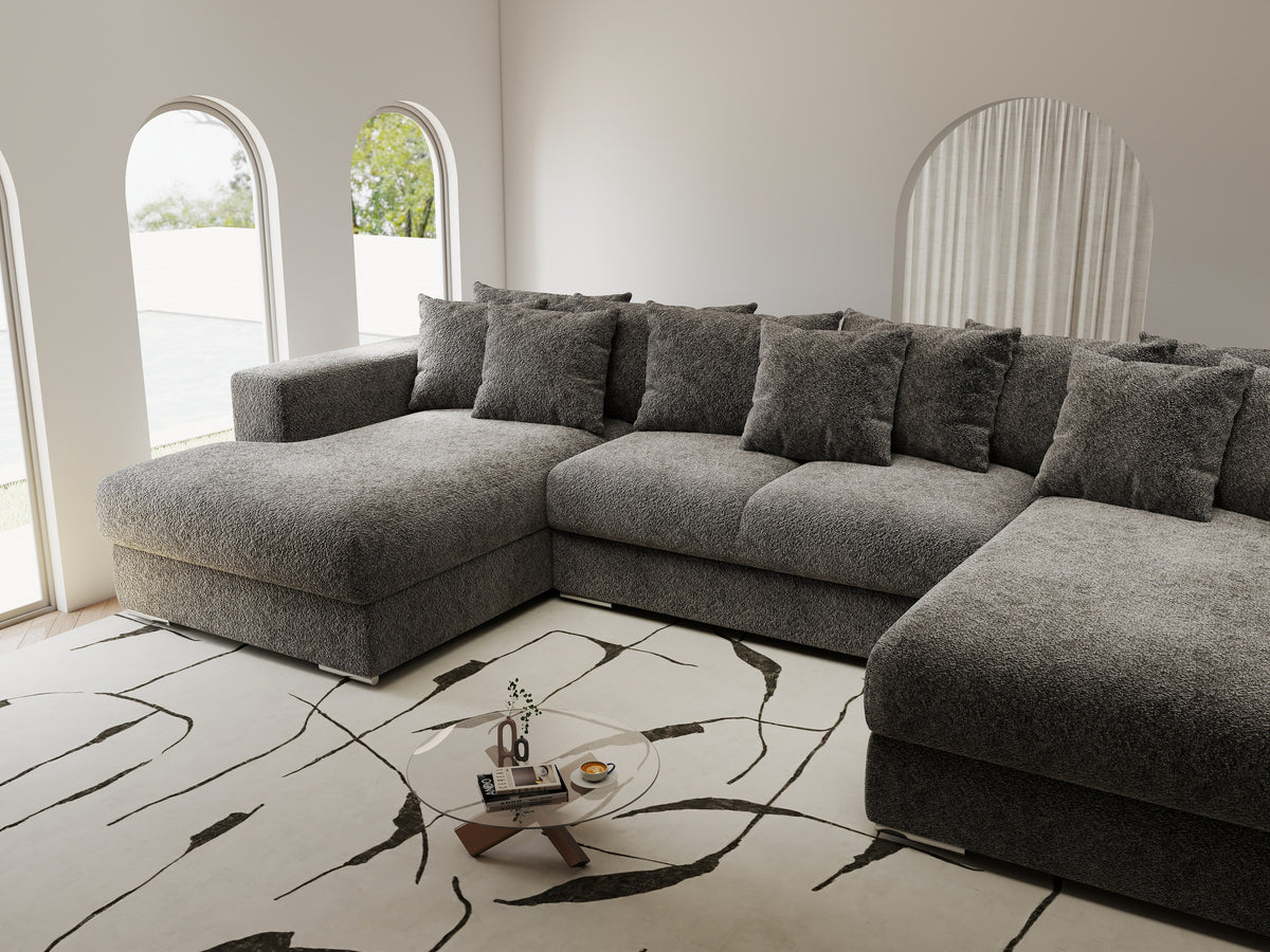 Colțar extensibil dumonde Gloria U Arena Grafit 340x167 cm — imagine 4