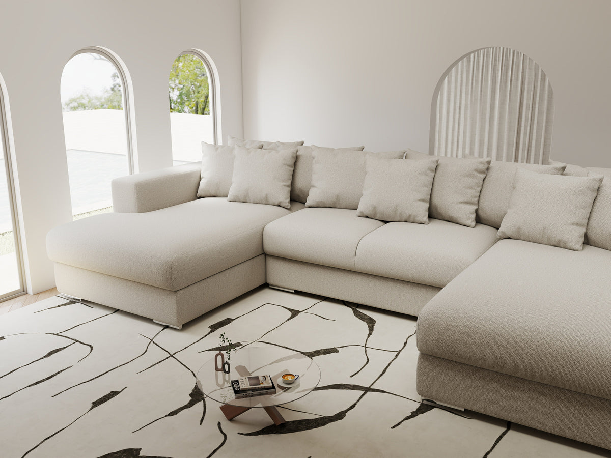 Colțar extensibil dumonde Gloria U Enjoy Bej 340x167 cm — imagine 4