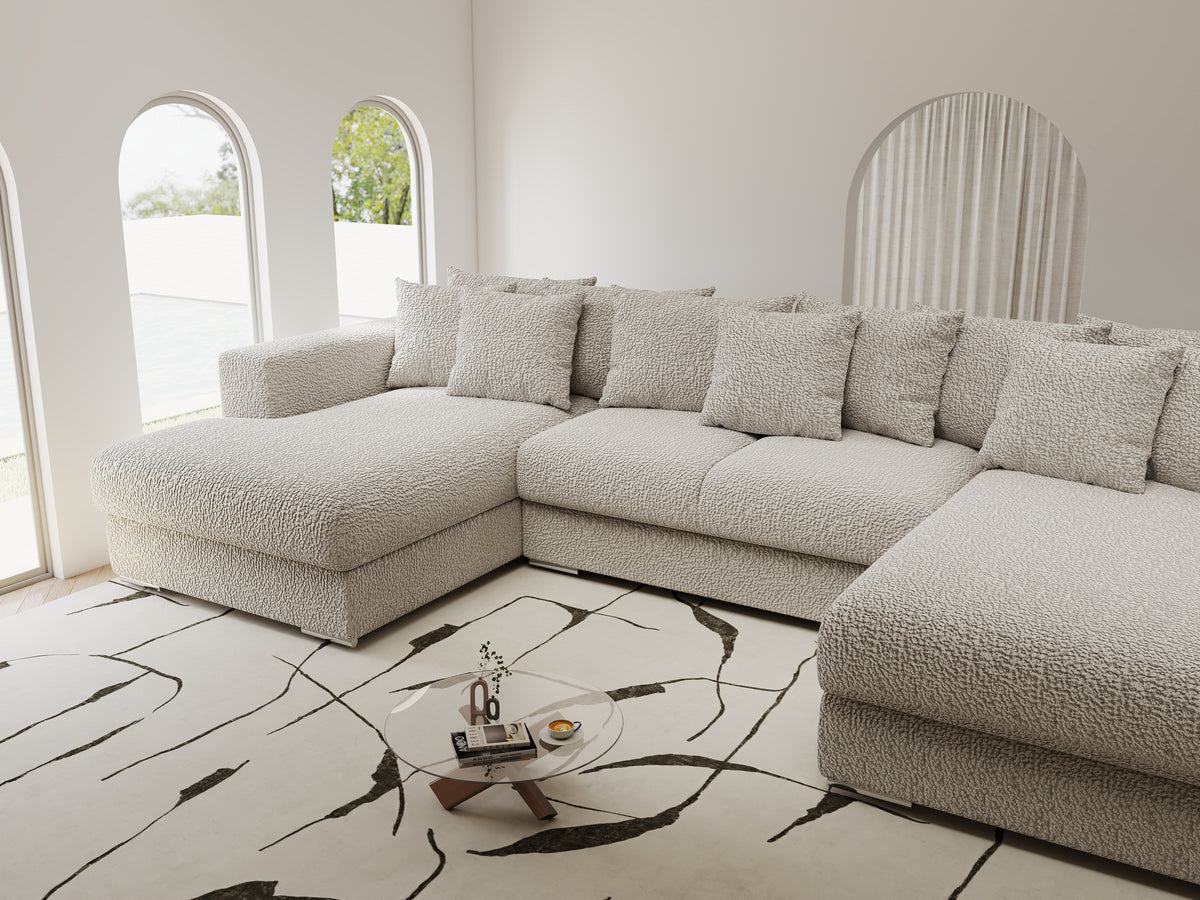 Colțar extensibil dumonde Gloria U Jaguar Gri 340x167 cm — imagine 4