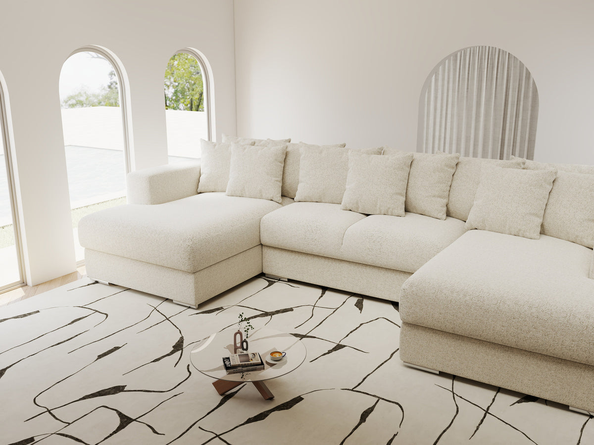 Colțar extensibil dumonde Gloria U Monte Bej 340x167 cm — imagine 4