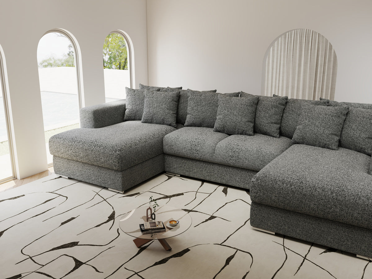 Colțar extensibil dumonde Gloria U Monte Gri 340x167 cm — imagine 4