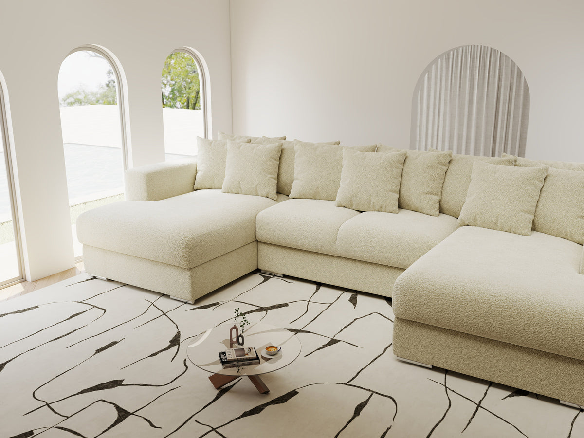 Colțar extensibil dumonde Gloria U Quelle Ivory 340x167 cm — imagine 4