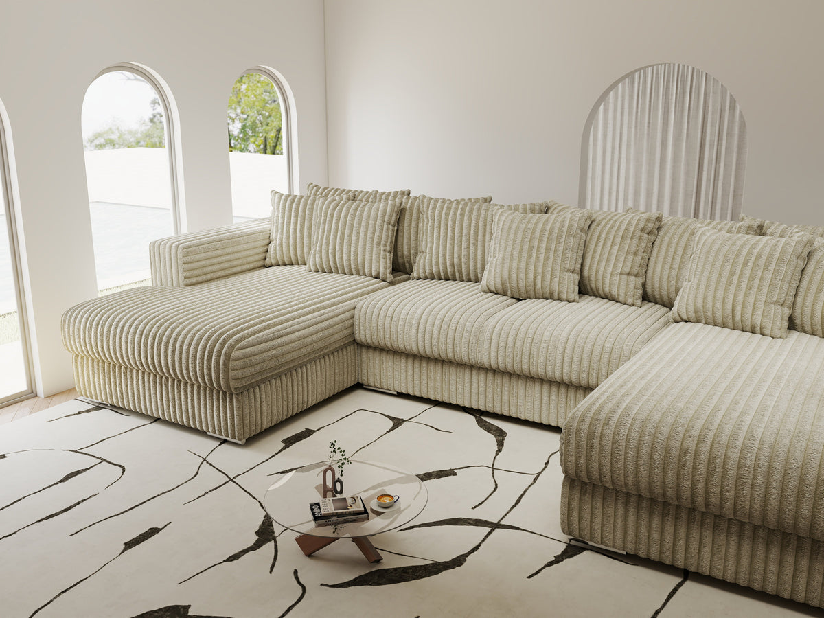 Colțar extensibil dumonde Gloria U Tilia Bej 340x167 cm — imagine 4