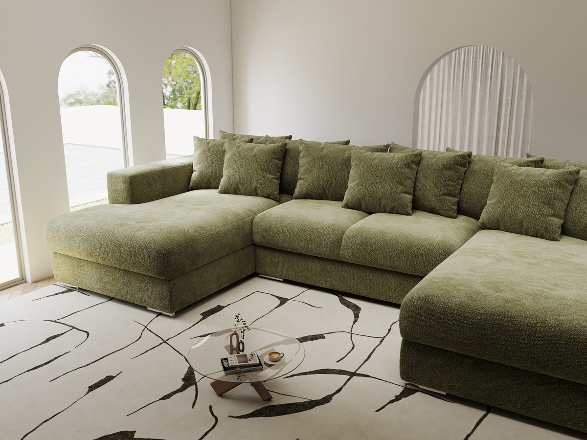 Colțar extensibil dumonde Gloria U Vibe Olive 340x167 cm — imagine 4