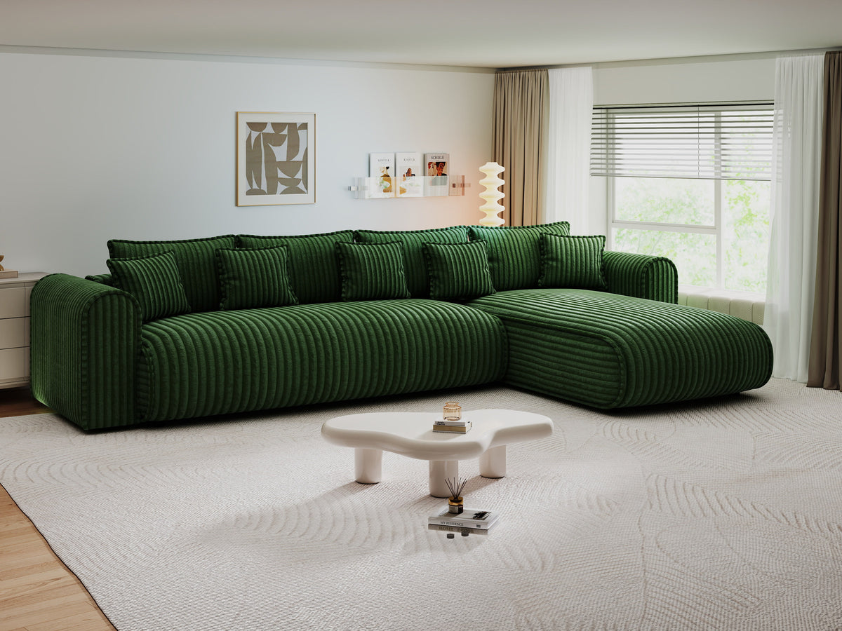 Colțar extensibil dumonde cu ladă de depozitare Monaco XL Tilia Verde II 340x185 cm — dreapta — imagine 5