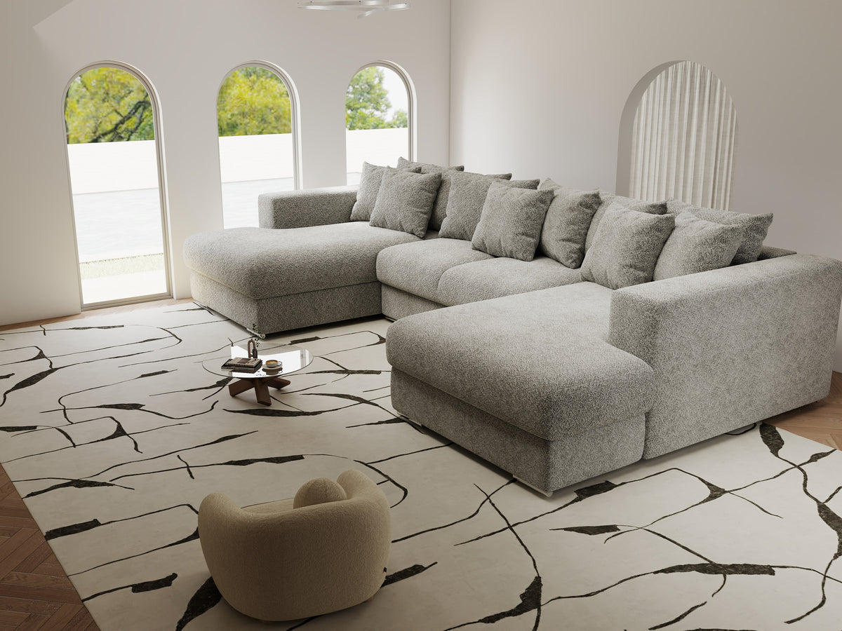Colțar extensibil dumonde Gloria U Arena Silver 340x167 cm — imagine 5