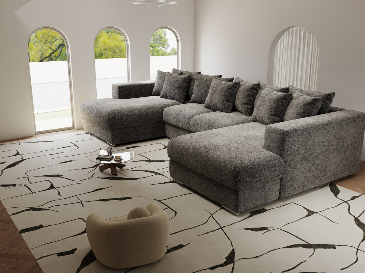 Colțar extensibil dumonde Gloria U Arena Grafit 340x167 cm — imagine 5