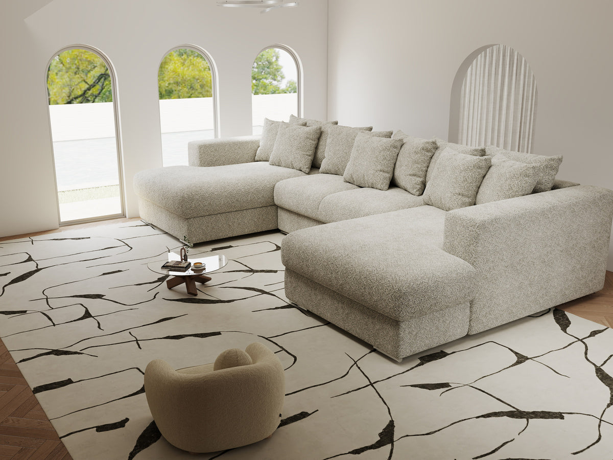 Colțar extensibil dumonde Gloria U Arena Bej 340x167 cm — imagine 5