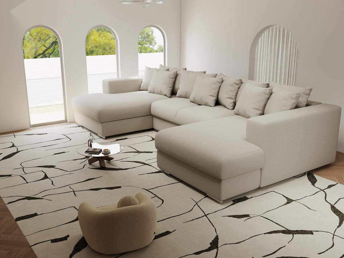 Colțar extensibil dumonde Gloria U Enjoy Bej 340x167 cm — imagine 5