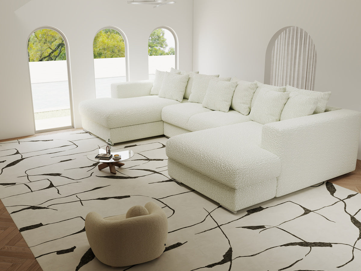 Colțar extensibil dumonde Gloria U Jaguar Ivory 340x167 cm — imagine 5