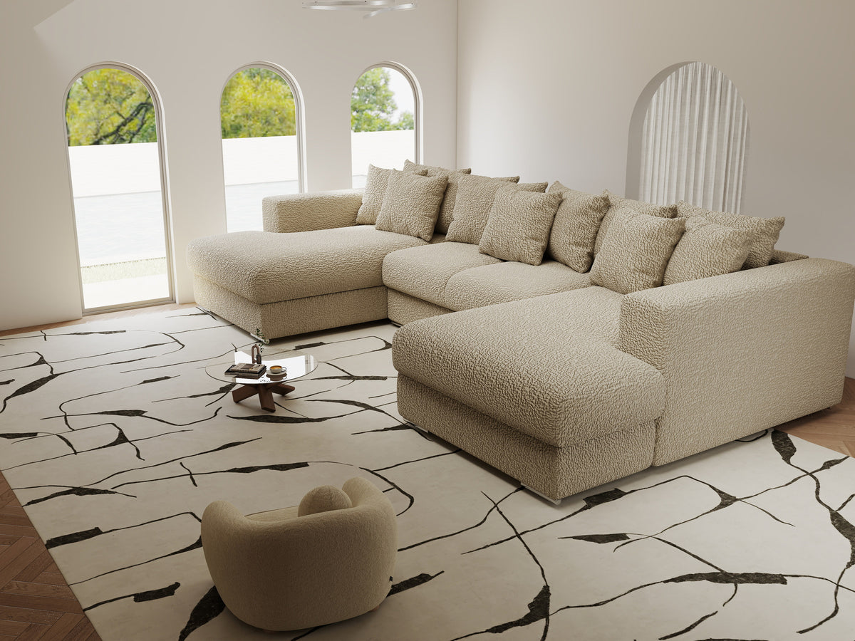 Colțar extensibil dumonde Gloria U Jaguar Linen 340x167 cm — imagine 5