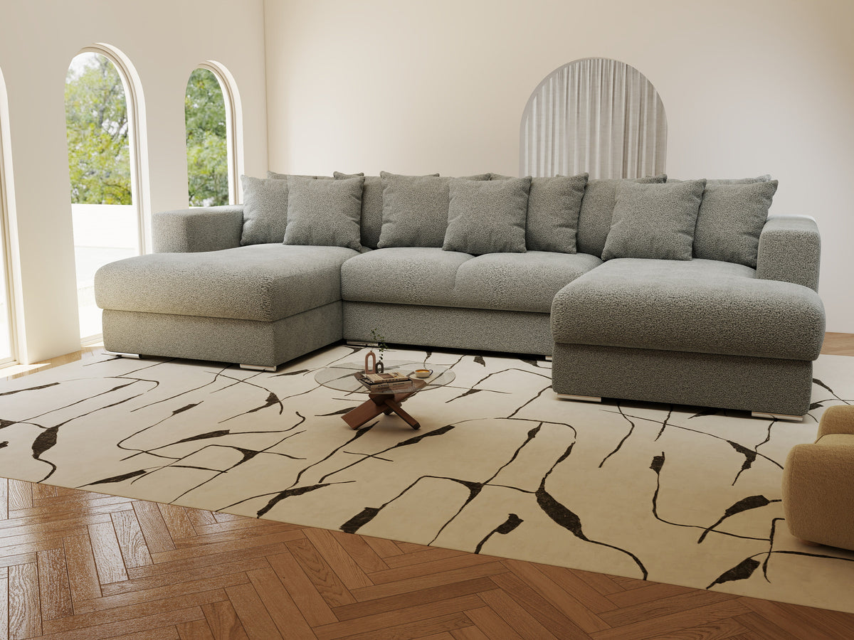 Colțar extensibil dumonde Gloria U Quelle Gri 340x167 cm — imagine 5