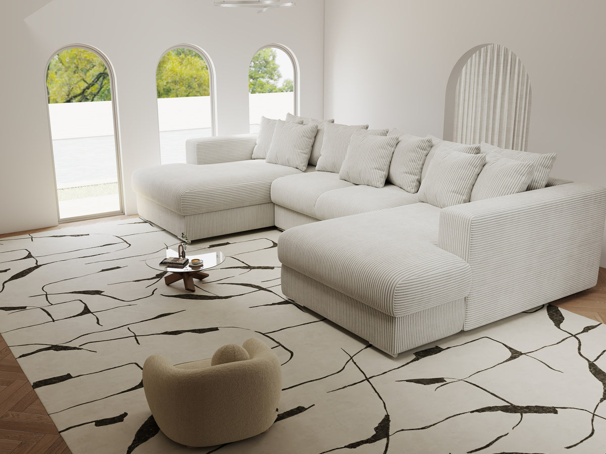 Colțar extensibil dumonde Gloria U Zoom Pearl 340x167 cm — imagine 5